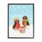Stupell Industries Birds Gift Giving Christmas Snow Framed Giclee Art